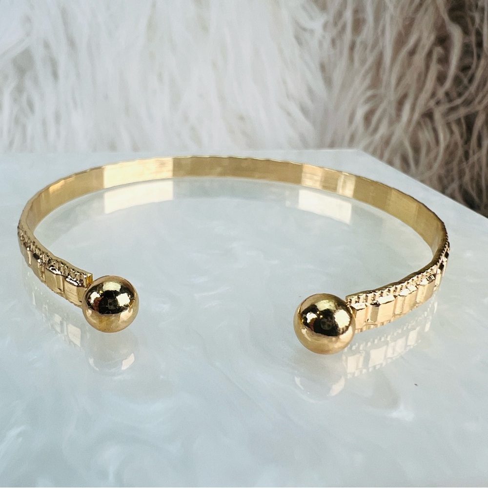 Goldtone Stackable Cuff Bracelet - Picture 9 of 13